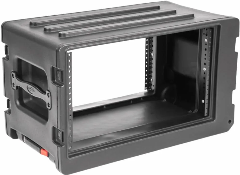 SKB rSeries Shallow Rolling Rack Roto-molded Case - 6U
