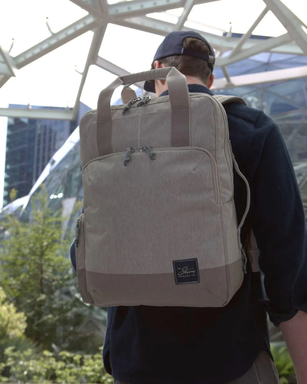 Skyway Luggage Rainier Deluxe Backpack, Eco-Friendly, Made of 100% rPET Travel Laptop Bag for Women & Men, Flight Approved Carry On Bag, 19L, Zion Gray
