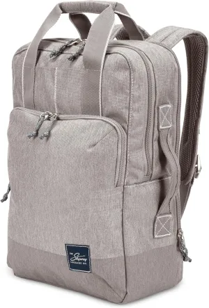 Skyway Luggage Rainier Deluxe Backpack, Eco-Friendly, Made of 100% rPET Travel Laptop Bag for Women & Men, Flight Approved Carry On Bag, 19L, Zion Gray