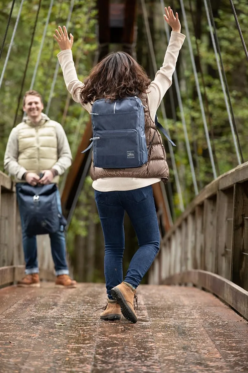 Skyway Luggage Rainier Simple Backpack, Eco-Friendly, Made of 100% rPET Travel Laptop Bag for Women & Men, Flight Approved Carry On Backpack, 19L, Crater Black