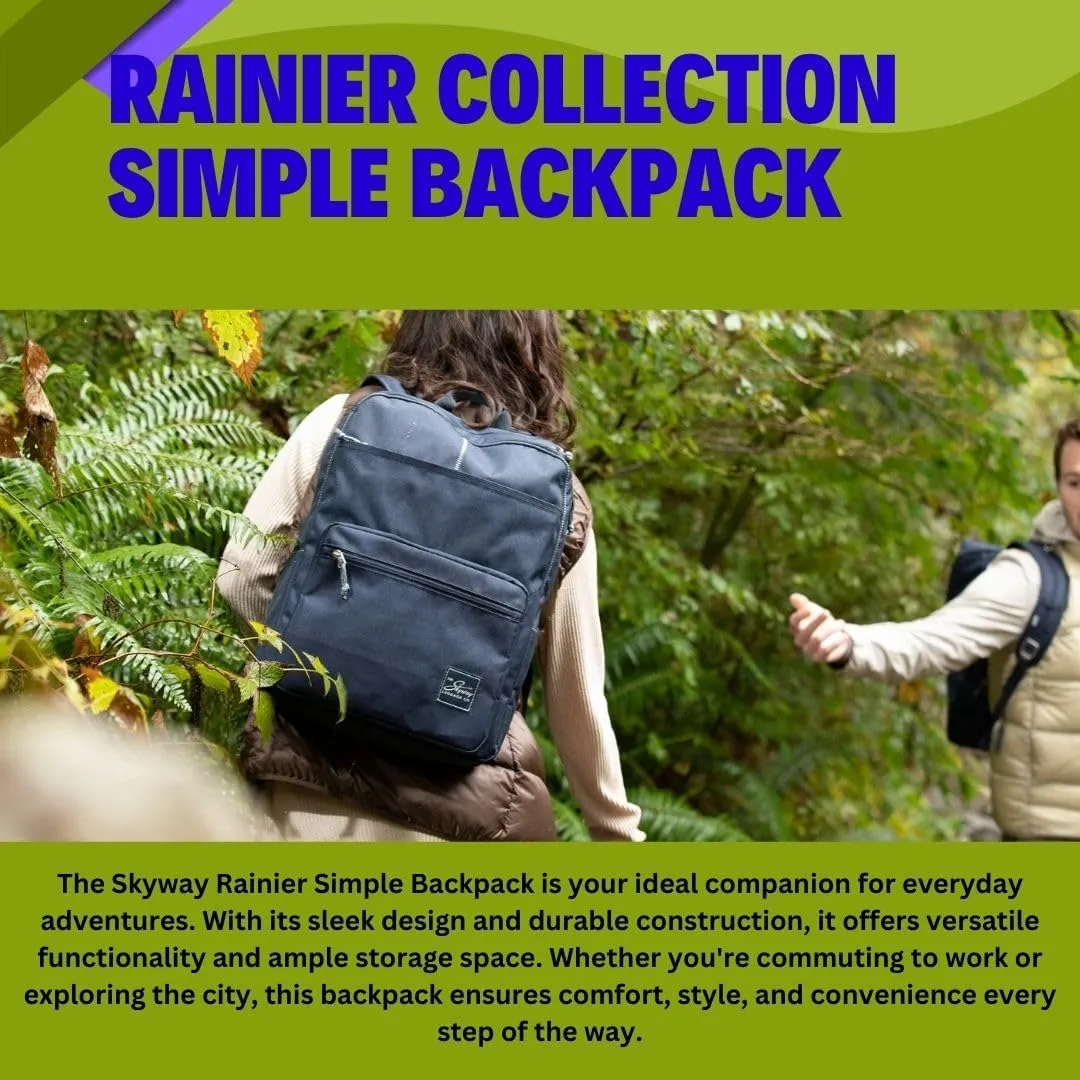 Skyway Luggage Rainier Simple Backpack, Eco-Friendly Made of 100% rPET Travel Laptop Bag for Women & Men, Flight Approved Carry On Bag, 19L, Moab Red