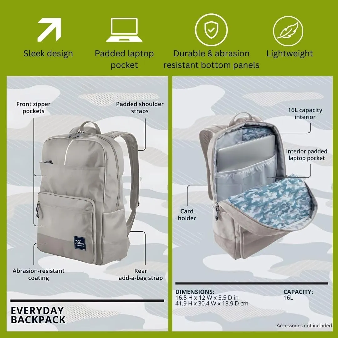 Skyway Luggage Rainier Simple Backpack, Eco-Friendly Made of 100% rPET Travel Laptop Bag for Women & Men, Flight Approved Carry On Bag, 19L, Moab Red