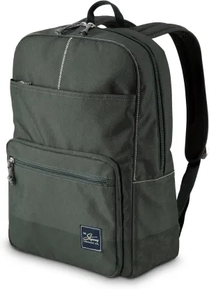 Skyway Luggage Rainier Simple Backpack, Eco-Friendly Made of 100% rPET Travel Laptop Bag for Women & Men, Flight Approved Carry On Bag, 19L, Olympic Green
