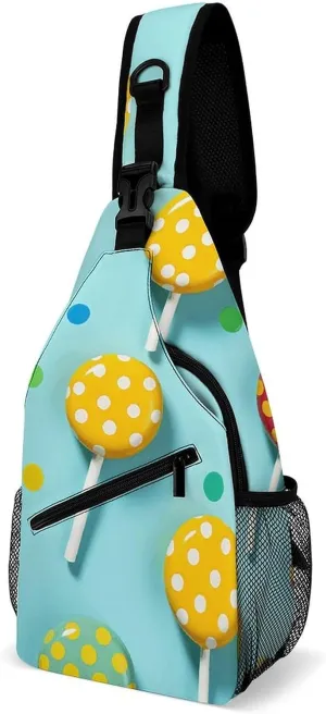 Sling Bags for Women Men Color Dot Pattern Sling Backpack Adjustable Belt Casual Chest Daypack Bum Bags Fanny Pack for Travel Sports Running Hiking Waist Packs, 38x20cm, style-3-1