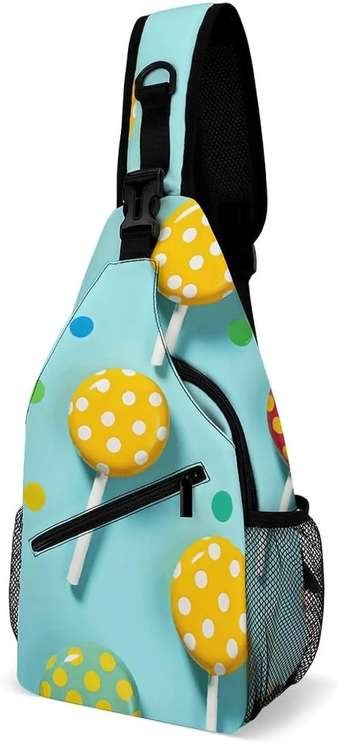 Sling Bags for Women Men Color Dot Pattern Sling Backpack Adjustable Belt Casual Chest Daypack Bum Bags Fanny Pack for Travel Sports Running Hiking Waist Packs, 38x20cm, style-3-1