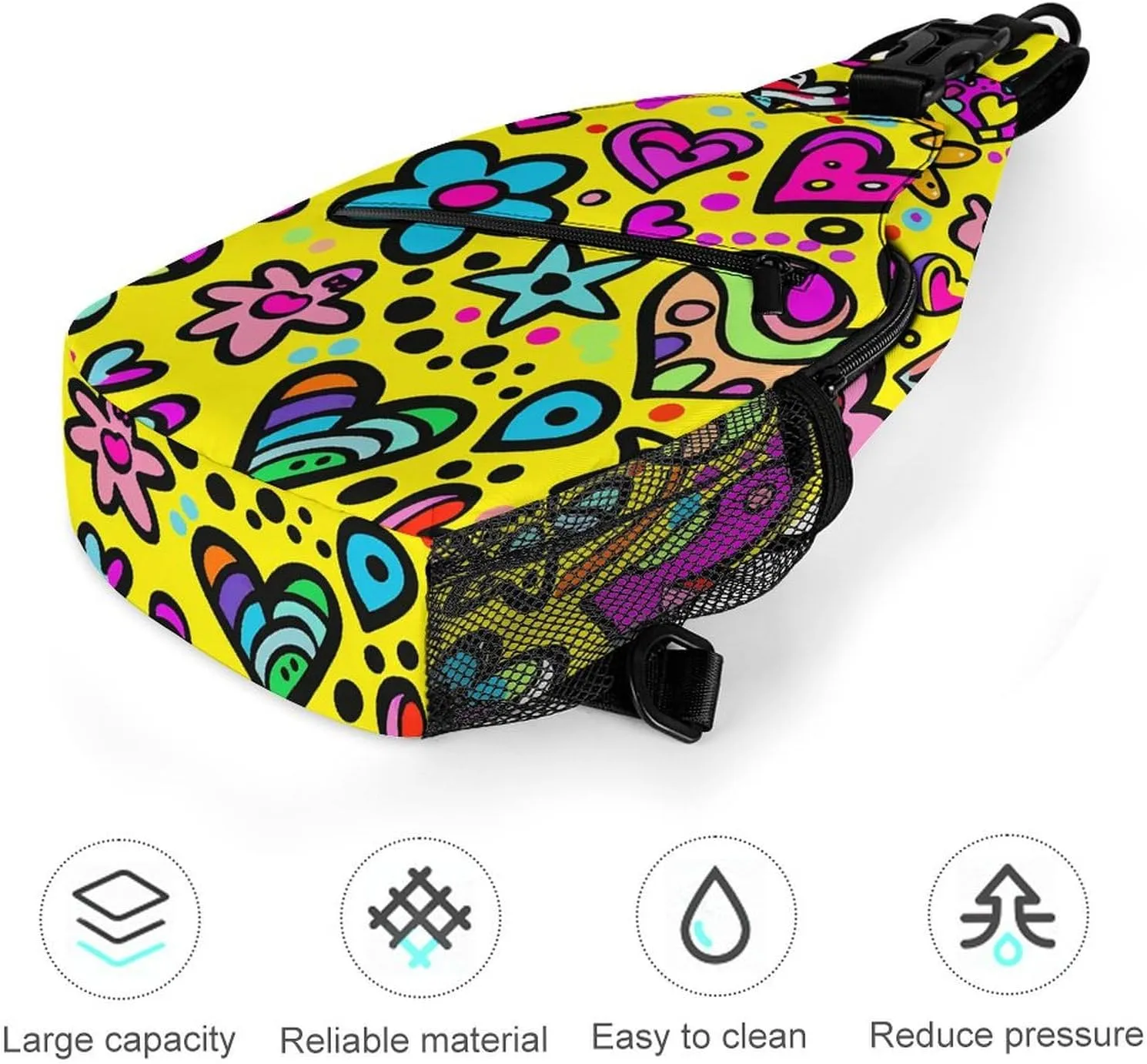 Sling Bags for Women Men Swirls And Dots Sling Backpack Adjustable Belt Casual Chest Daypack Bum Bags Fanny Pack for Travel Sports Running Hiking Waist Packs