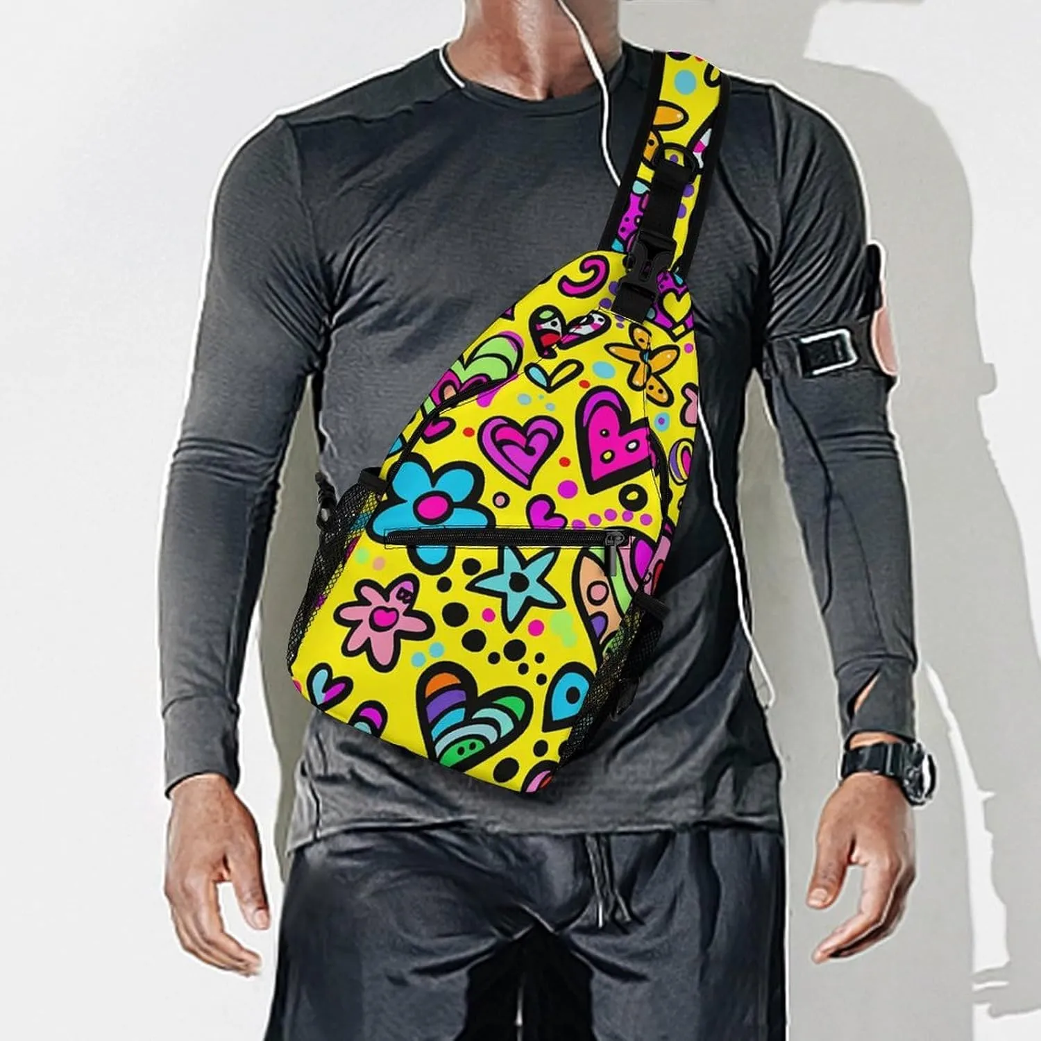 Sling Bags for Women Men Swirls And Dots Sling Backpack Adjustable Belt Casual Chest Daypack Bum Bags Fanny Pack for Travel Sports Running Hiking Waist Packs