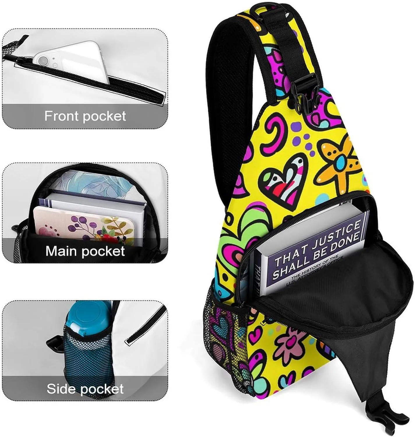 Sling Bags for Women Men Swirls And Dots Sling Backpack Adjustable Belt Casual Chest Daypack Bum Bags Fanny Pack for Travel Sports Running Hiking Waist Packs
