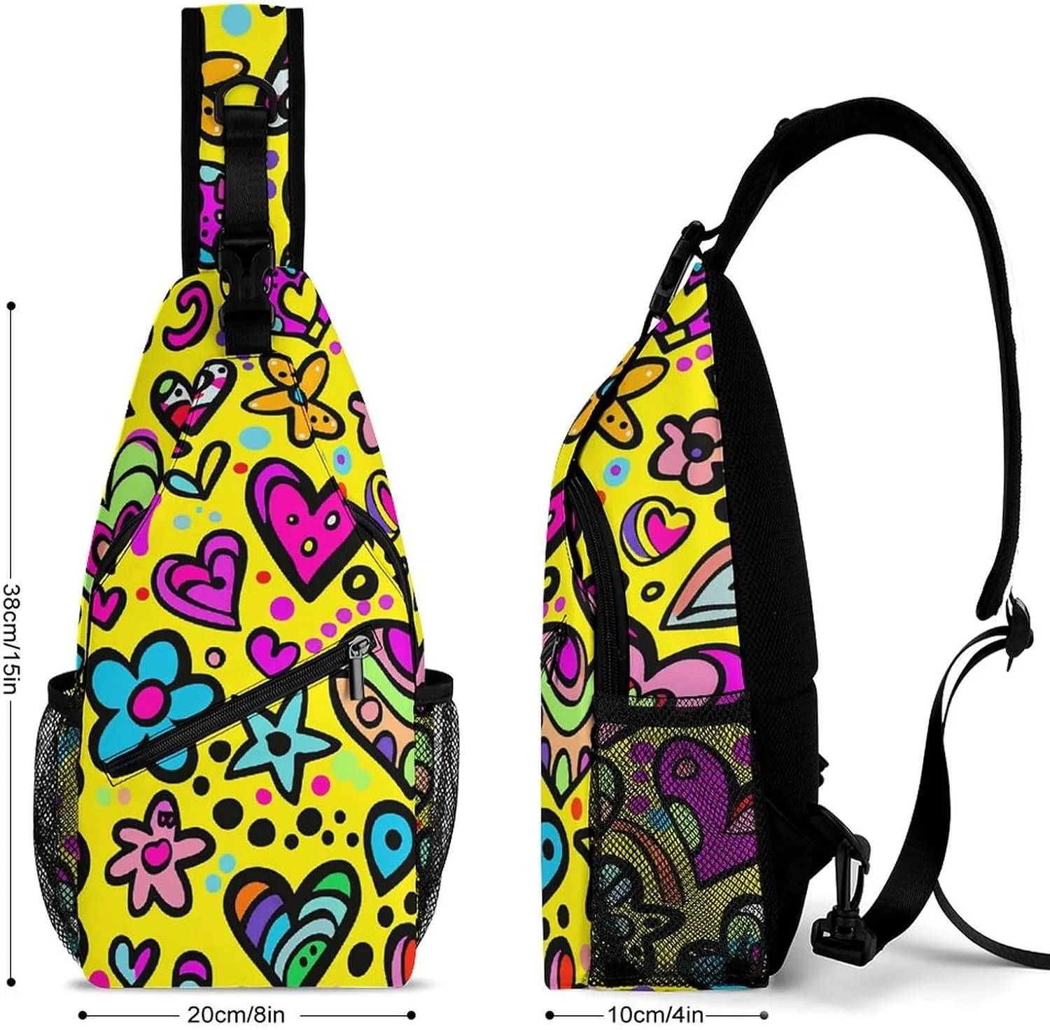 Sling Bags for Women Men Swirls And Dots Sling Backpack Adjustable Belt Casual Chest Daypack Bum Bags Fanny Pack for Travel Sports Running Hiking Waist Packs