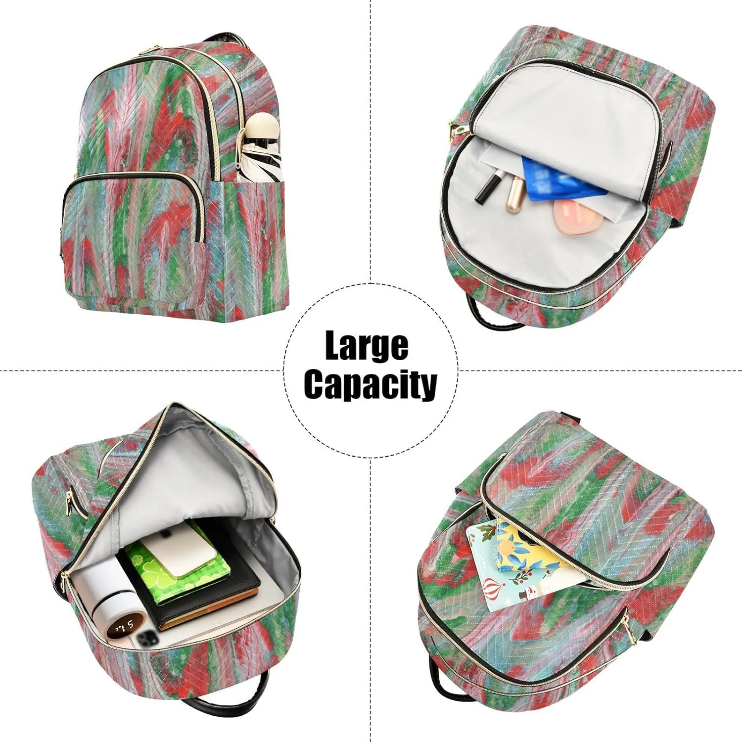 Small Backpack for Women Quilted Backpack Fashion Shoulder Bag Casual Daypack with Leather Carrying Handle(Pattren 2)