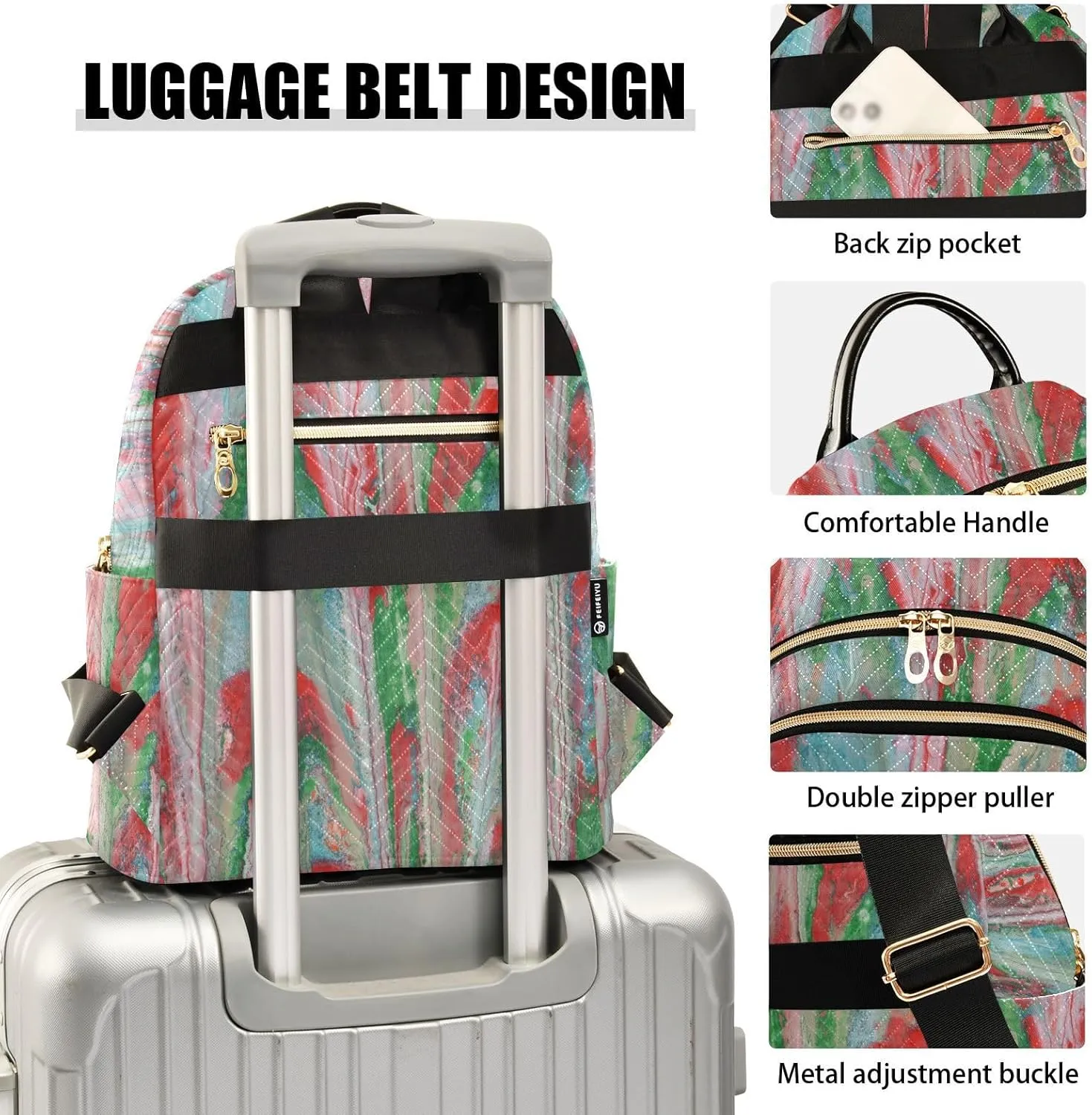 Small Backpack for Women Quilted Backpack Fashion Shoulder Bag Casual Daypack with Leather Carrying Handle(Pattren 2)
