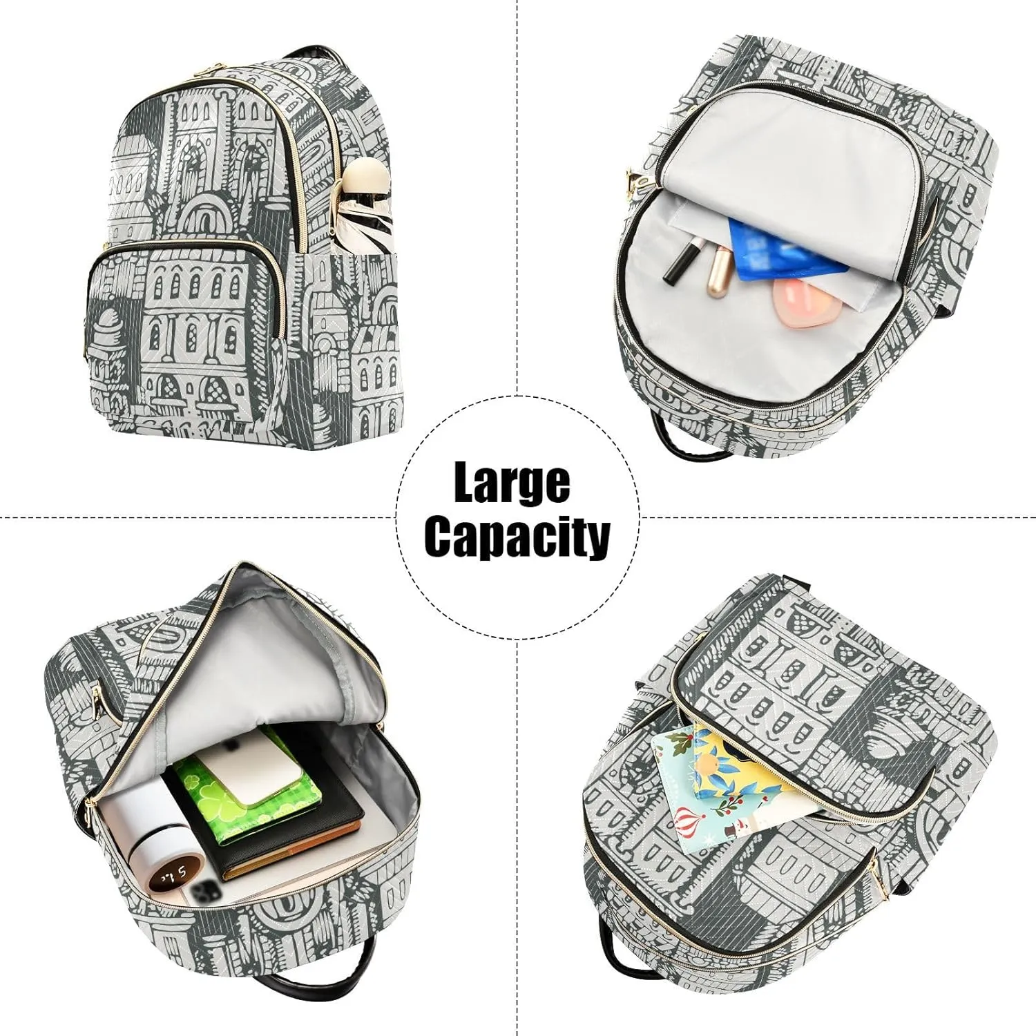 Small Backpack for Women Quilted Backpack Fashion Shoulder Bag Casual Daypack(Pattren 4)