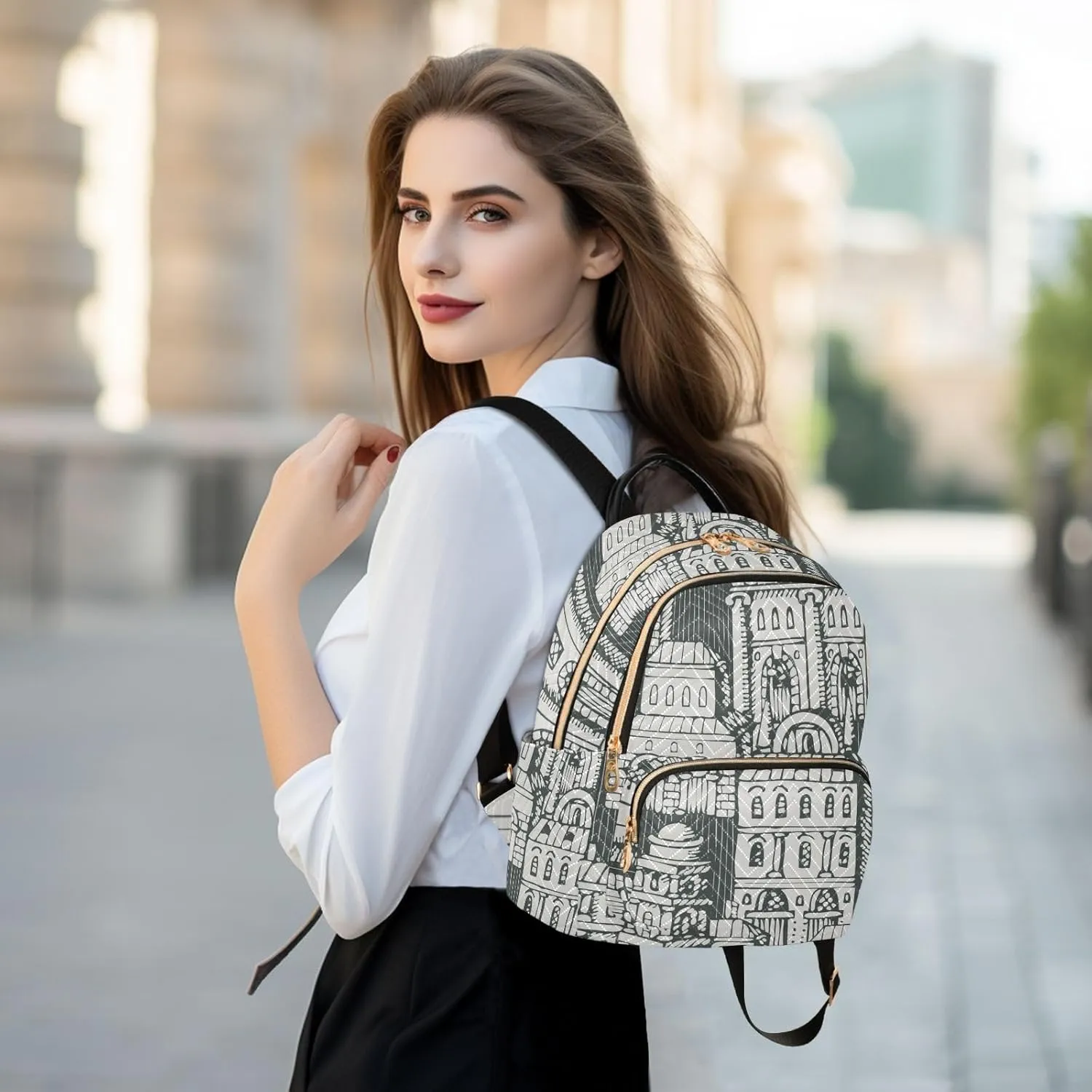 Small Backpack for Women Quilted Backpack Fashion Shoulder Bag Casual Daypack(Pattren 4)
