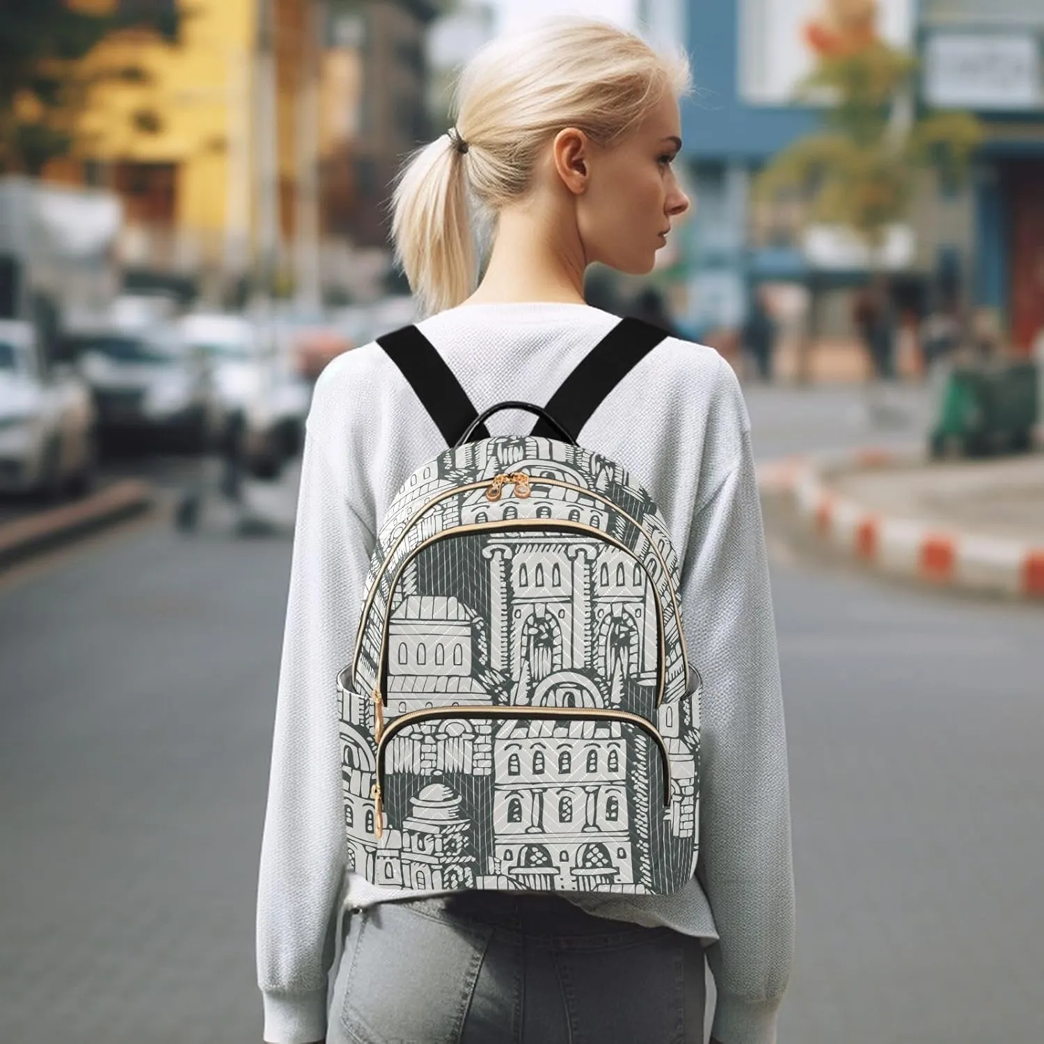 Small Backpack for Women Quilted Backpack Fashion Shoulder Bag Casual Daypack(Pattren 4)
