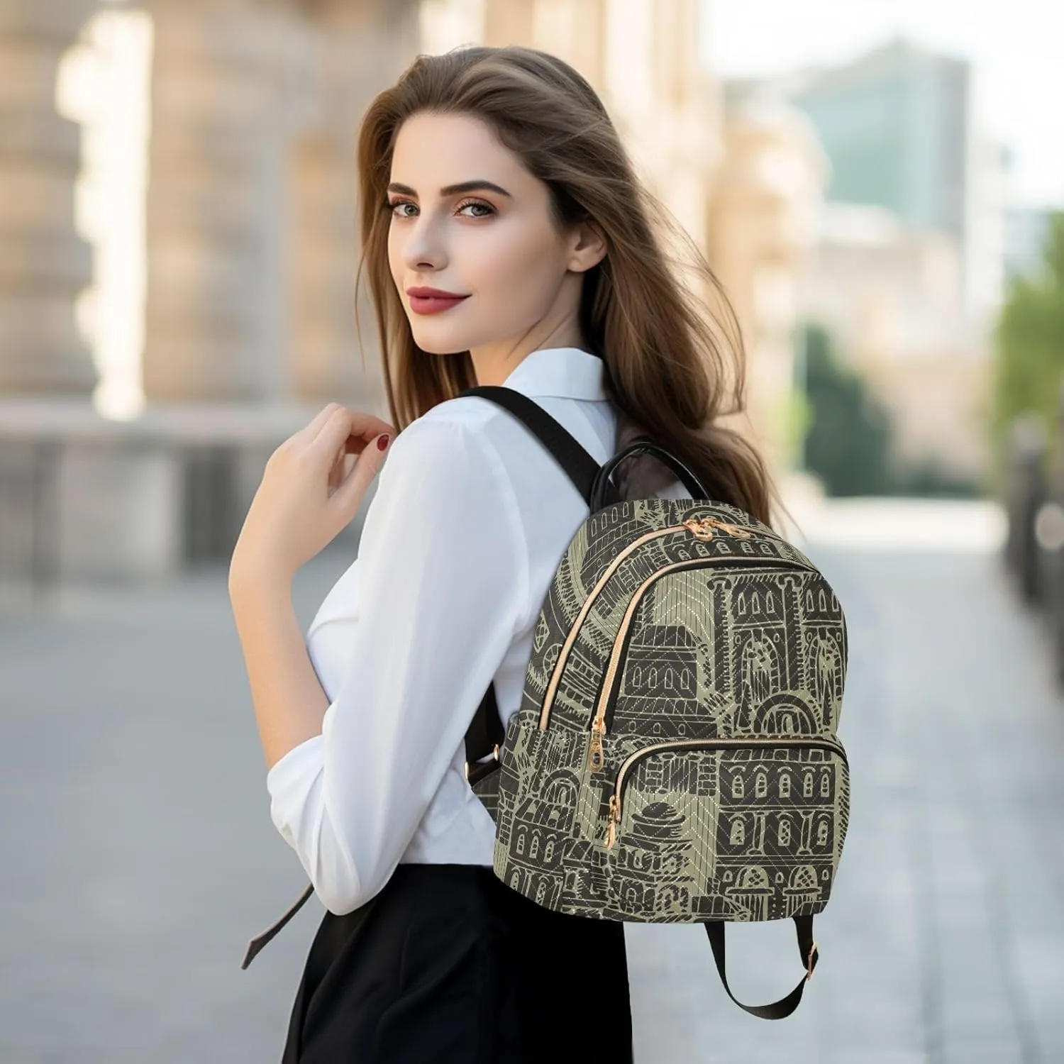 Small Backpack for Women Quilted Backpack Fashion Shoulder Bag Casual Daypack(Pattren 6)