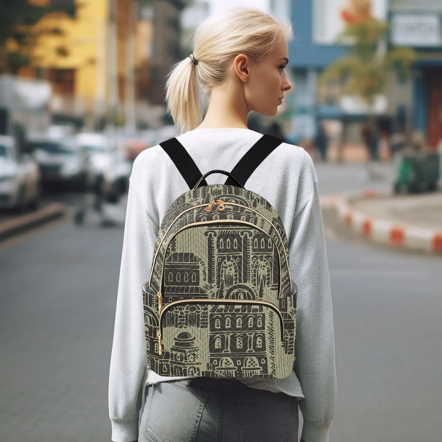 Small Backpack for Women Quilted Backpack Fashion Shoulder Bag Casual Daypack(Pattren 6)
