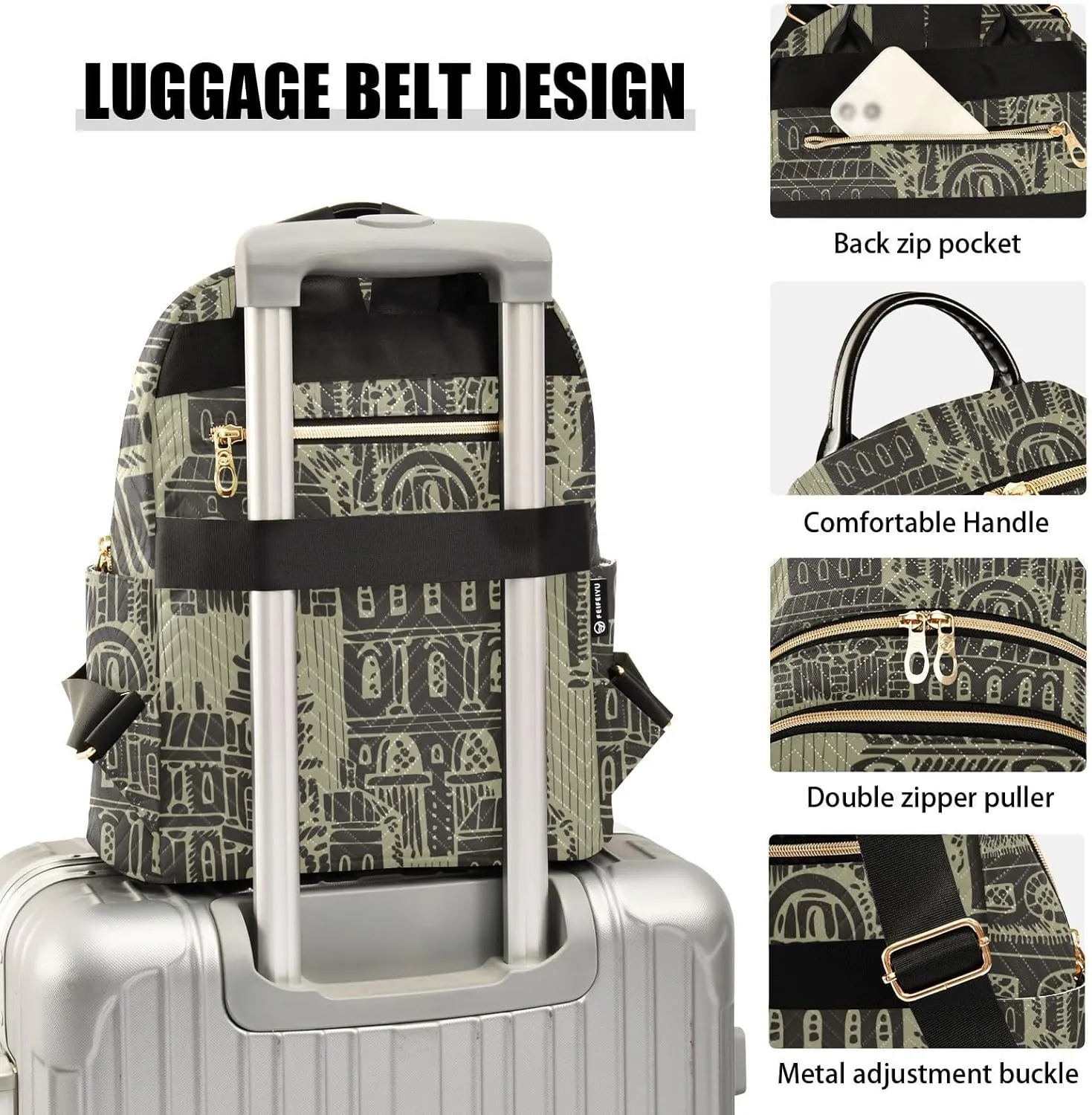 Small Backpack for Women Quilted Backpack Fashion Shoulder Bag Casual Daypack(Pattren 6)