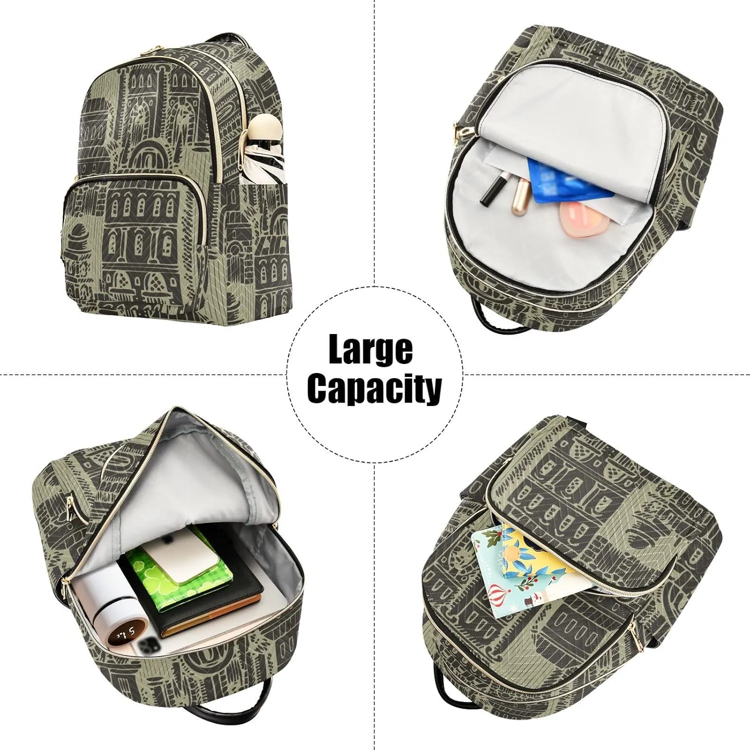 Small Backpack for Women Quilted Backpack Fashion Shoulder Bag Casual Daypack(Pattren 6)