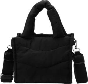 Small Puffer Tote Bag for Women Handbag, Quilted Nylon Shoulder Crossbody Puffy Padded Purse