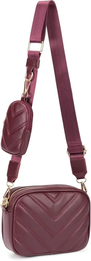 Small Quilted Crossbody Bags for Women Stylish Leather Purse Designer Handbag with Coin Pouch for Shopping, Dating, Traveling