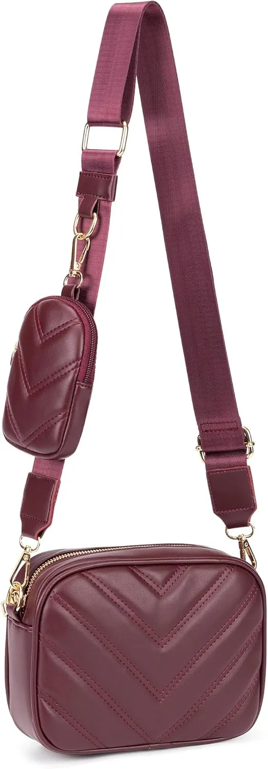 Small Quilted Crossbody Bags for Women Stylish Leather Purse Designer Handbag with Coin Pouch for Shopping, Dating, Traveling