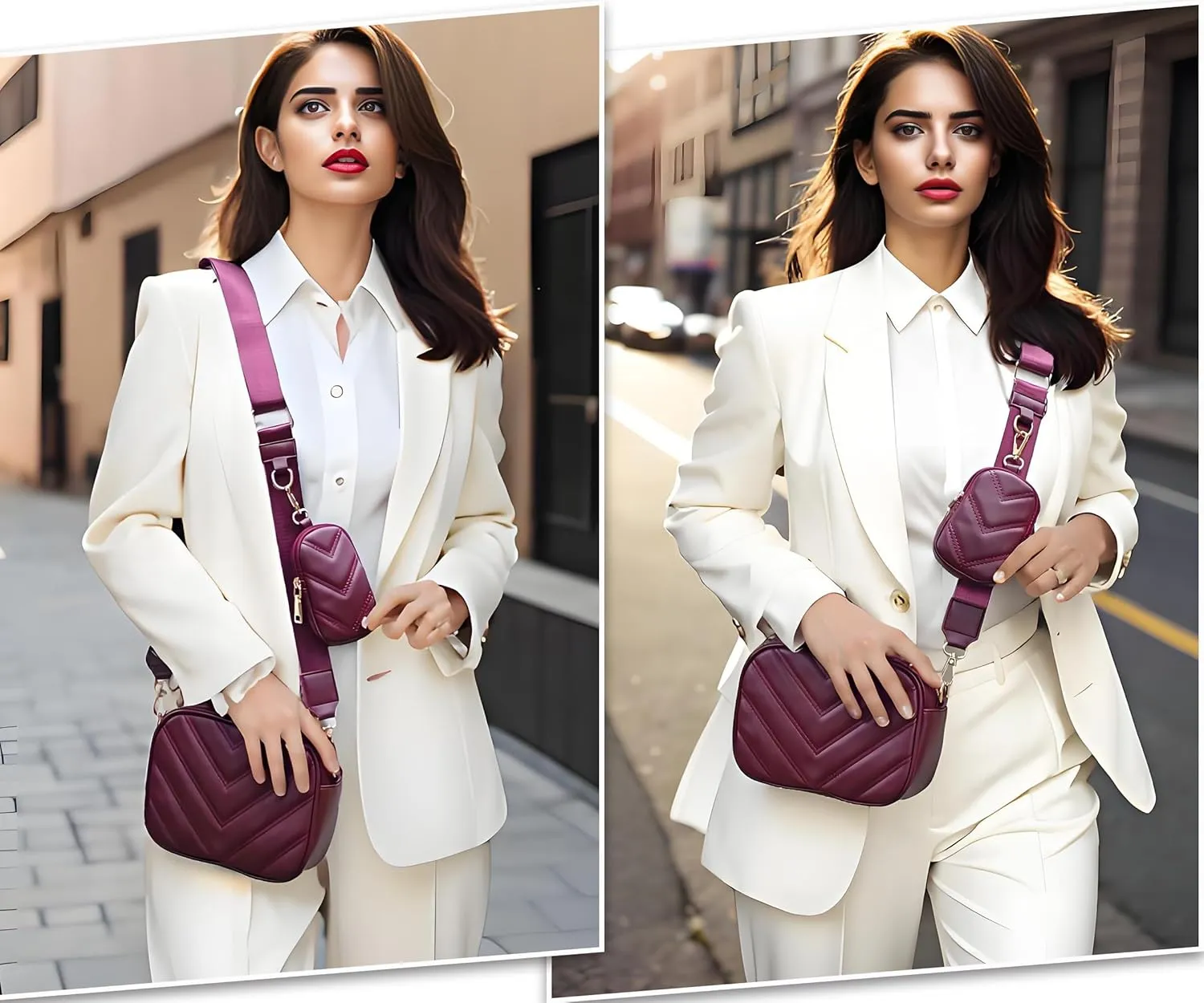 Small Quilted Crossbody Bags for Women Stylish Leather Purse Designer Handbag with Coin Pouch for Shopping, Dating, Traveling