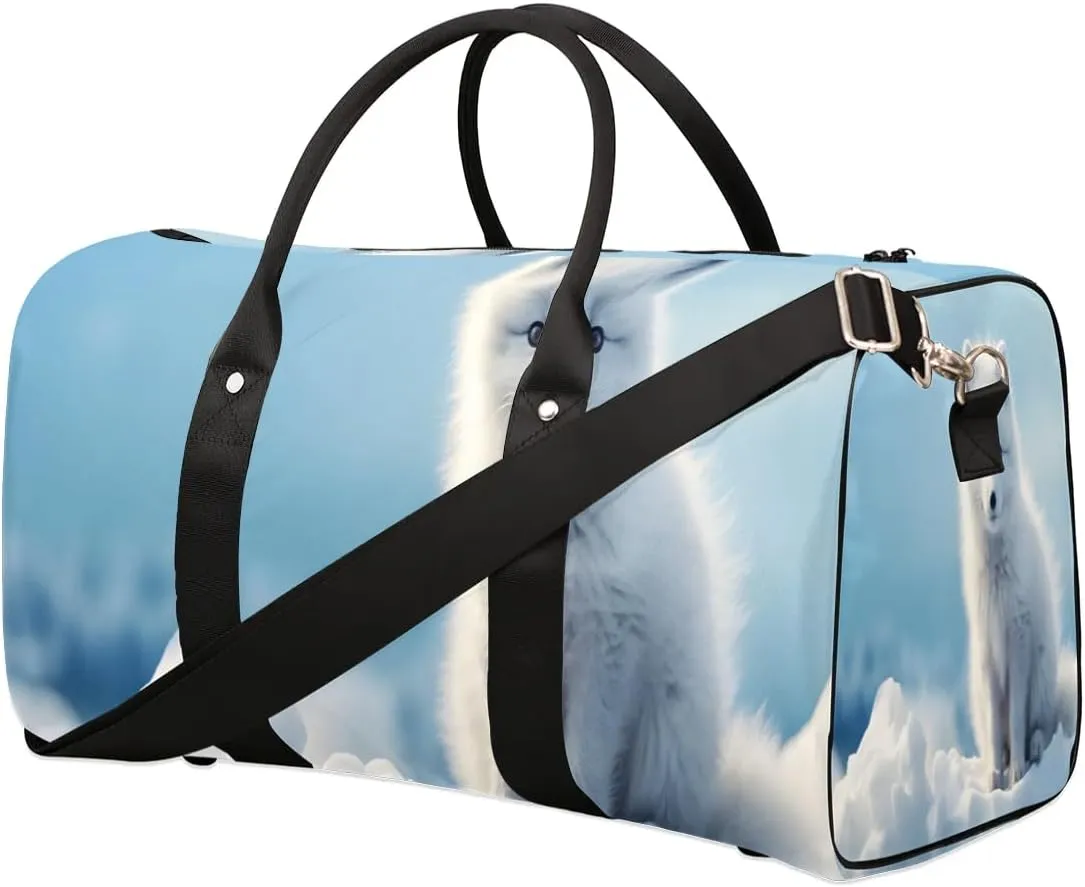 Snow Fox Travel Duffel Bag for Women Men Waterproof Foldable Overnight Weekender Bag Large Capacity Sports Gym Bag