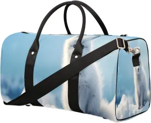 Snow Fox Travel Duffel Bag for Women Men Waterproof Foldable Overnight Weekender Bag Large Capacity Sports Gym Bag
