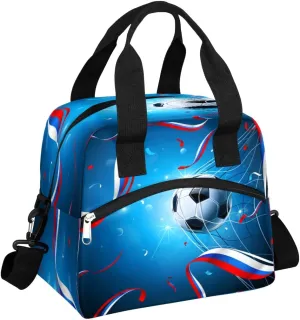 Soccer Match Victory Moments Insulated Lunch Bag for Women Men Reusable Waterproof Lunch Box Cooler Tote Bag One shoulder portable meal bag Portable Adult Lunchbox for Work Picnic Hiking Beach