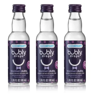 SodaStream - Blackberry bubly Drops, Unsweetened Natural Flavor, No Calories or Sweeteners, Makes 36 cans, Seltzer Flavor, 4 Fl Oz (Pack of 3)