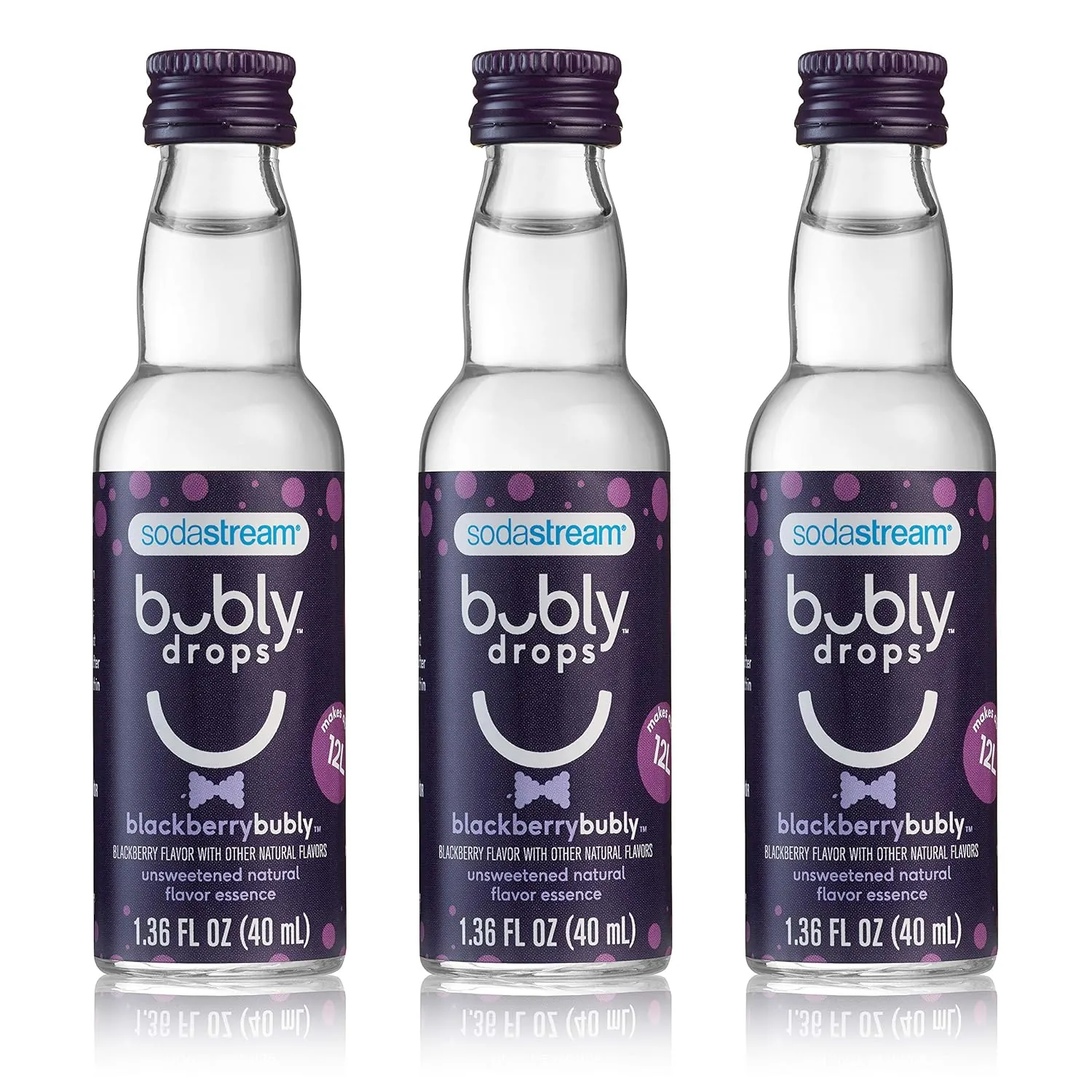 SodaStream - Blackberry bubly Drops, Unsweetened Natural Flavor, No Calories or Sweeteners, Makes 36 cans, Seltzer Flavor, 4 Fl Oz (Pack of 3)