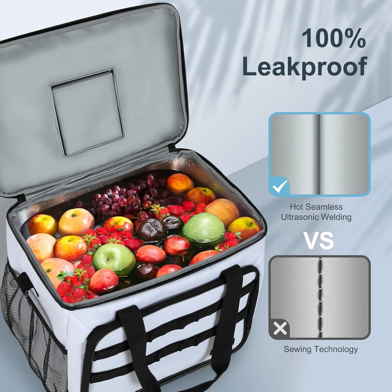 Soft Cooler Bag, Large Leakproof Beach Cooler, Collapsible Cooler with Adjustable Shoulder Straps, Ice Chest, Portable Insulated Bag Camping Cooler for Travel＆Camping＆Picnic