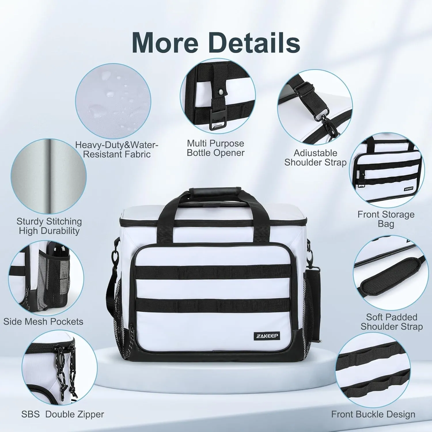 Soft Cooler Bag, Large Leakproof Beach Cooler, Collapsible Cooler with Adjustable Shoulder Straps, Ice Chest, Portable Insulated Bag Camping Cooler for Travel＆Camping＆Picnic