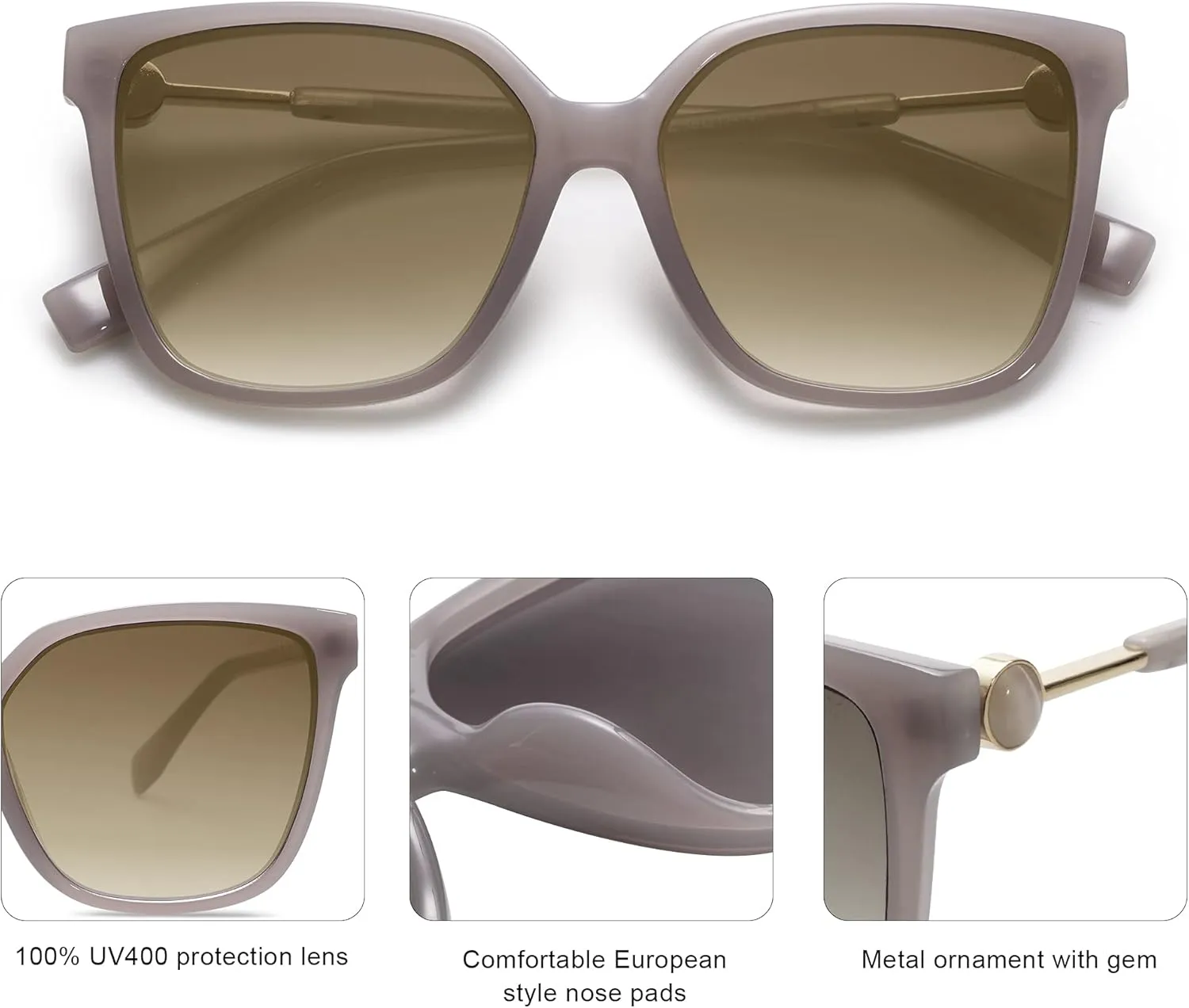 SOJOS Fashion Square Sunglasses for Women Trendy UV Protection Lens Womens Sunnies Sunglasses SJ2196