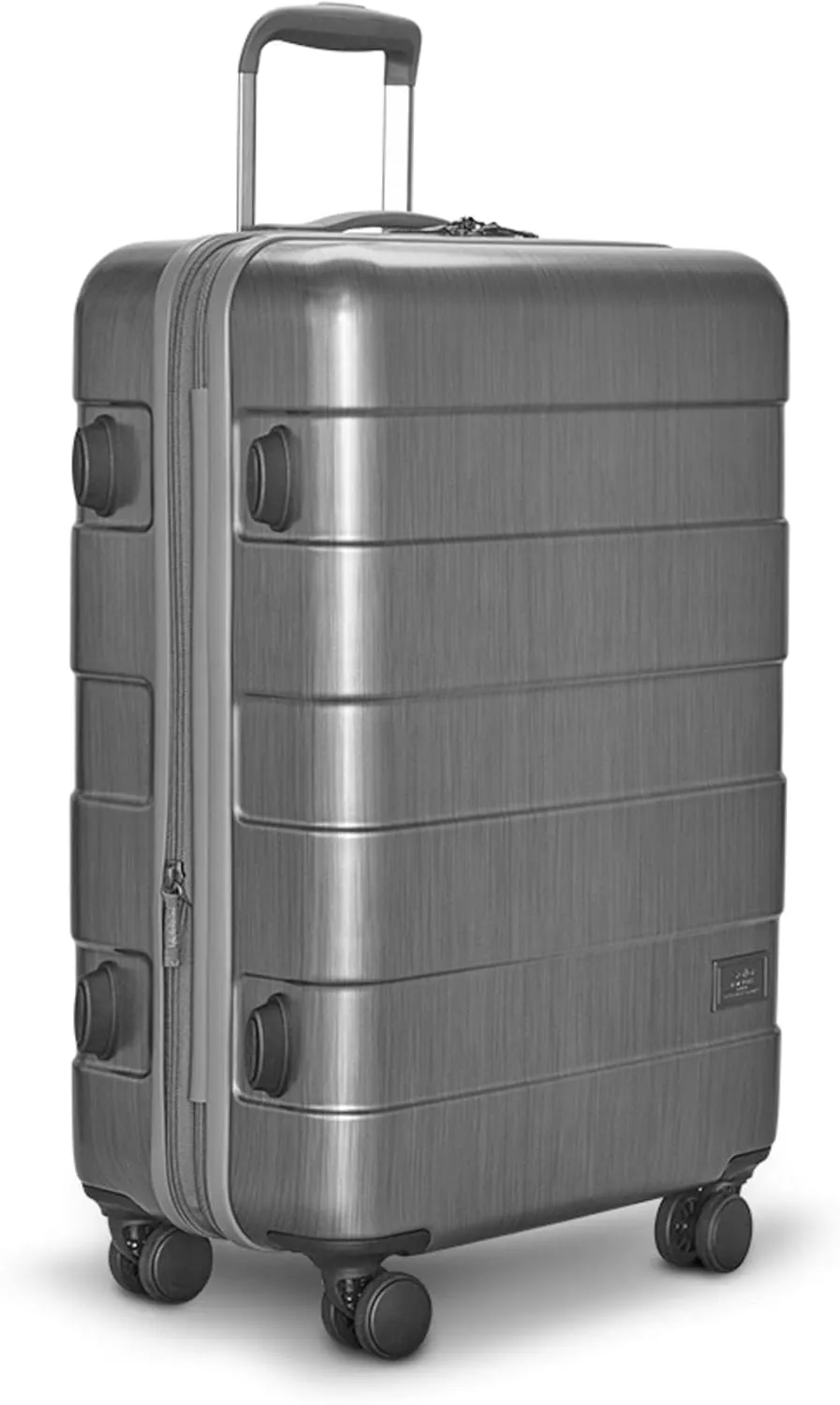 Solo New York 26" Check In Spinner - Checked Luggage for Travel, Suitcase with Wheels, Hardside Rolling Bag for Men & Women, Expandable Body, Lightweight, Interior Compression Straps - Re:Serve, Gray