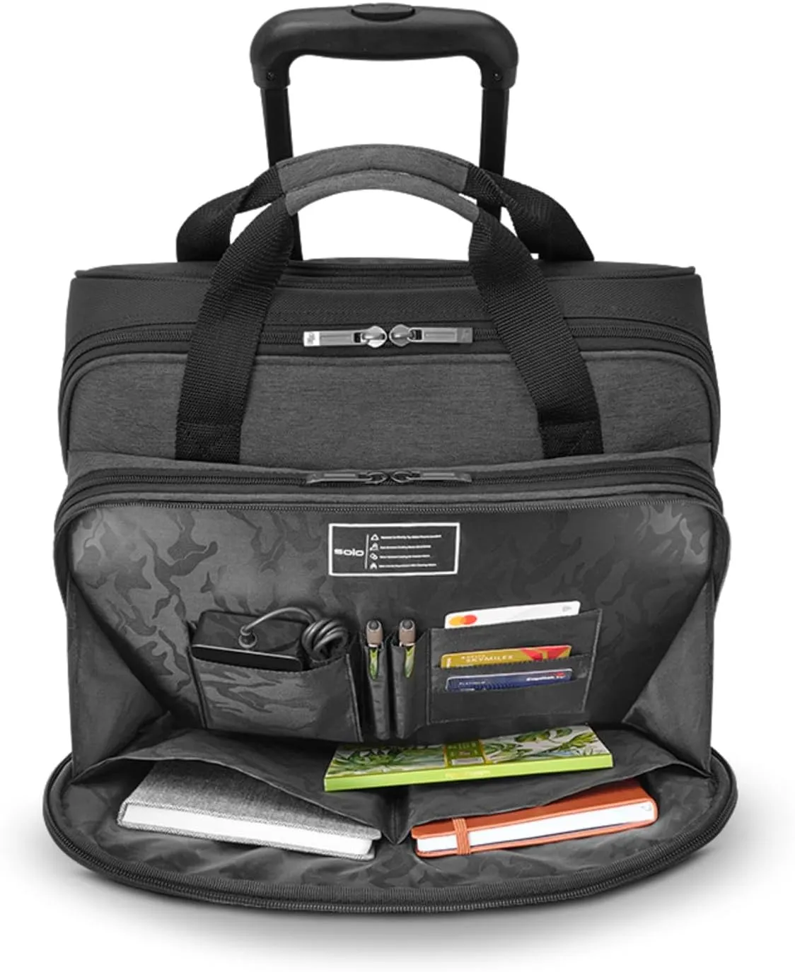 Solo New York Rolling Case with Wheels - Roller Laptop Bag, Wheeled Briefcase for Women & Men, Carry On Size for Travel, Fits 17.3" Computer - Bryant, Grey