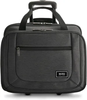 Solo New York Rolling Case with Wheels - Roller Laptop Bag, Wheeled Briefcase for Women & Men, Carry On Size for Travel, Fits 17.3" Computer - Bryant, Grey