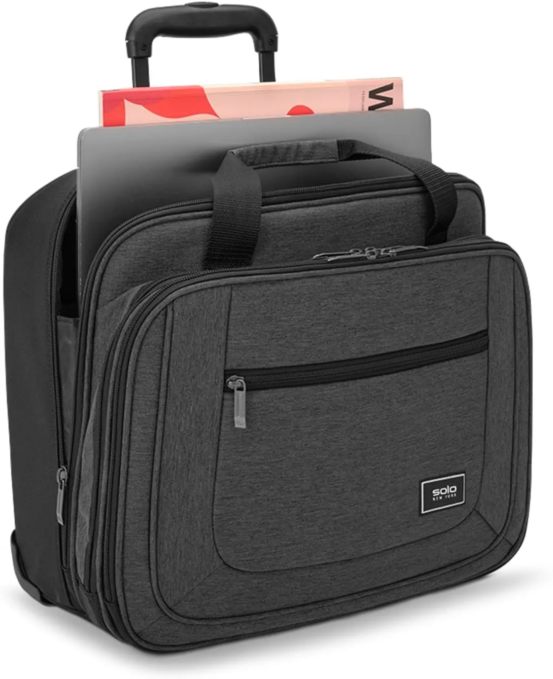 Solo New York Rolling Case with Wheels - Roller Laptop Bag, Wheeled Briefcase for Women & Men, Carry On Size for Travel, Fits 17.3" Computer - Bryant, Grey