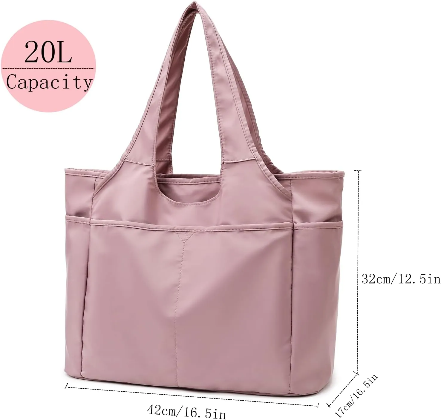 SOYMWIN Tote Bag for Women,Large Tote Bag with Compartments and Multiple Pockets,Quilted Shoulder Bag for Travel Work Sports
