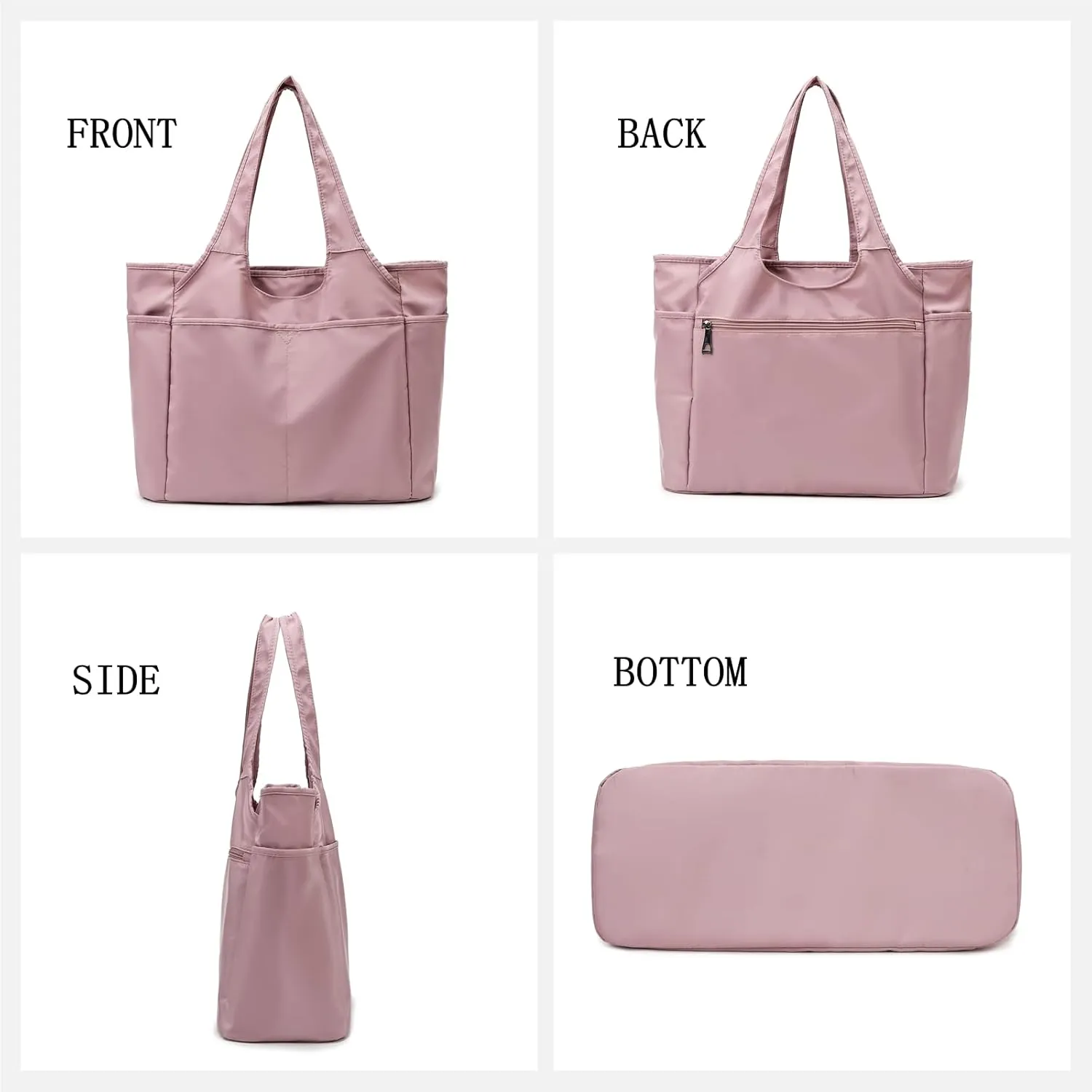 SOYMWIN Tote Bag for Women,Large Tote Bag with Compartments and Multiple Pockets,Quilted Shoulder Bag for Travel Work Sports