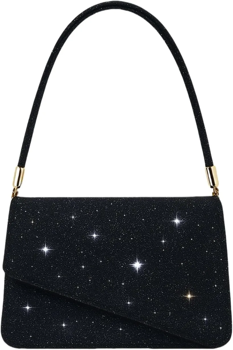 Sparkling Clutch Purse For Women Trendy Envelope Shoulder Handbag for Wedding, Party, or Evening Events