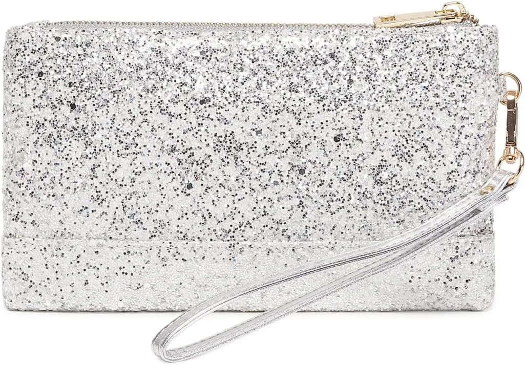 Sparkling Evening Clutch Silver Bride Purse for Wedding Bling Clutch Handbag for Party