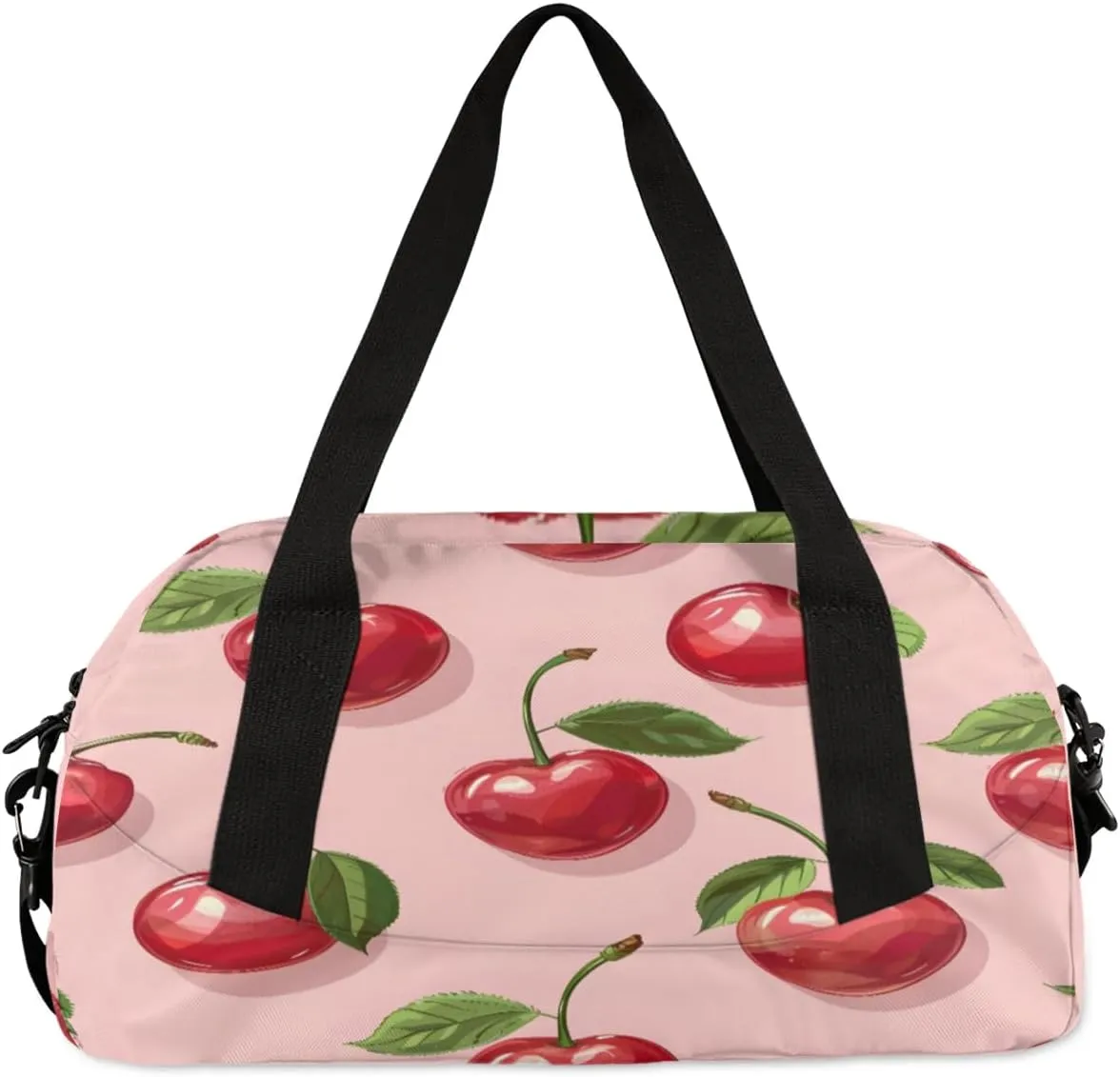 Sport Duffel Bag Cherry Theme Kids Gym Bag Weekender Overnight Bags for Boys Girls Teens Carry On Workout Travel Bag