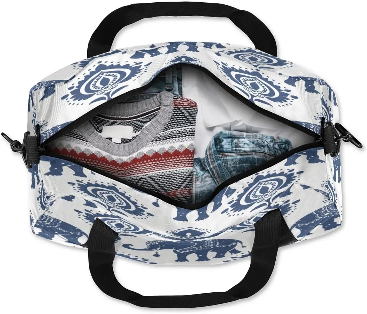 Sport Duffel Bag Elephant Print Kids Gym Bag Weekender Overnight Bags for Boys Girls Teens Carry On Workout Travel Bag