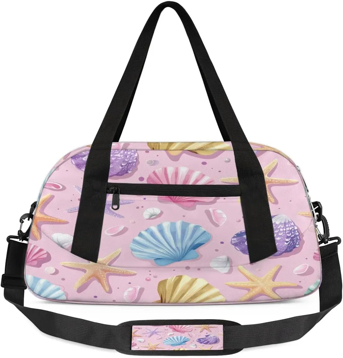 Sport Duffel Bag Seashells Starfishes Kids Gym Bag Weekender Overnight Bags for Boys Girls Teens Carry On Workout Travel Bag