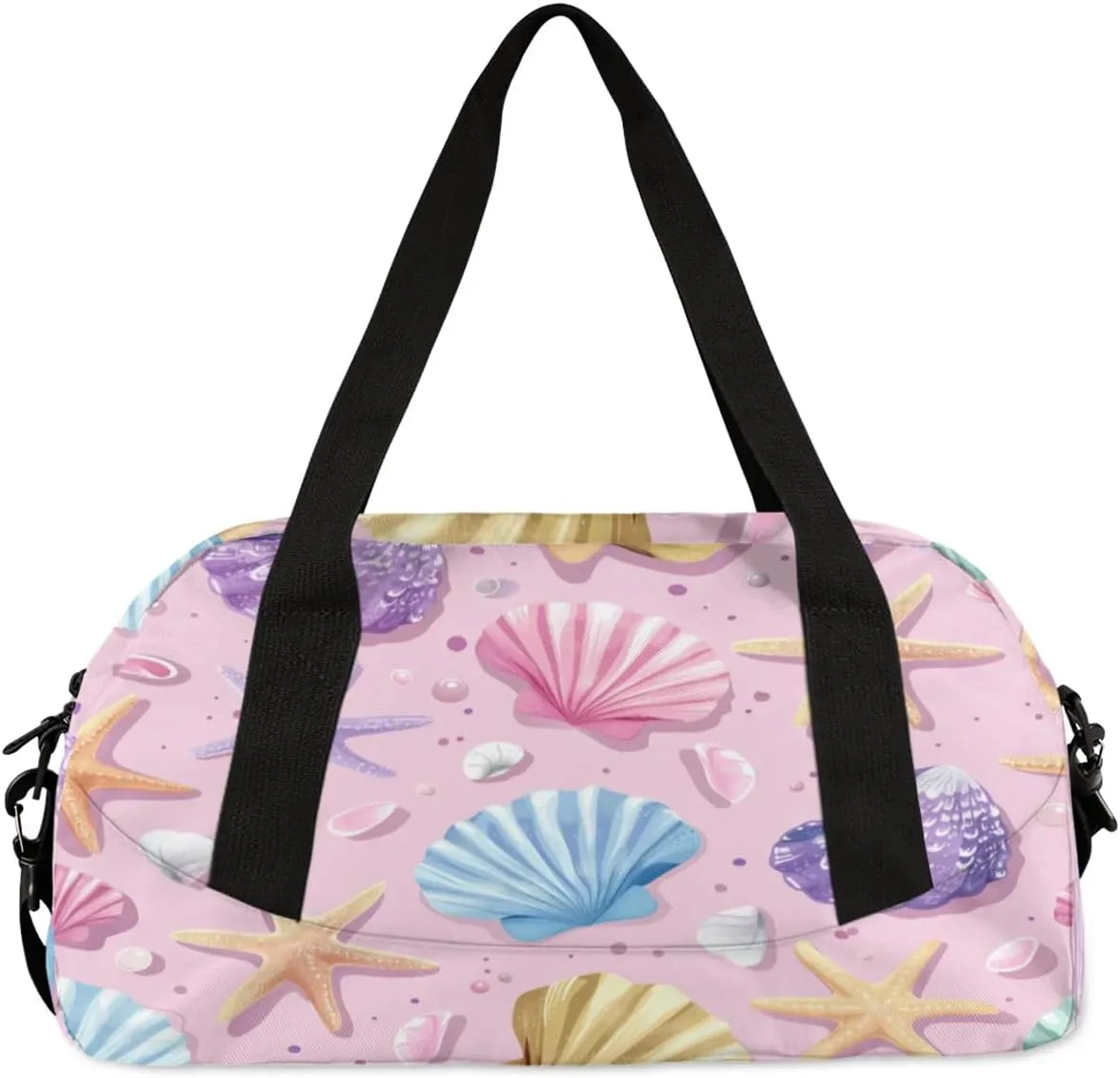 Sport Duffel Bag Seashells Starfishes Kids Gym Bag Weekender Overnight Bags for Boys Girls Teens Carry On Workout Travel Bag