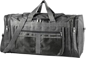 Sports Gym Bag for Women Men Waterproof Large 40L Collapsible Training Sports with Shoulder Strap Holdall (Black)