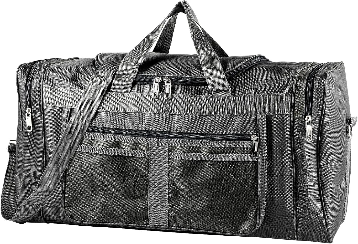 Sports Gym Bag for Women Men Waterproof Large 40L Collapsible Training Sports with Shoulder Strap Holdall (Black)