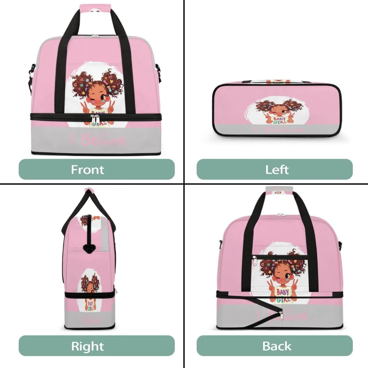 Sports Gym Bag Lively African Girl Large Travel Duffel Bag With Shoe Compartment Foldable Waterproof Carry-On Weekend Travel Bags for Camping Overnight Yoga Hospital Travel Bags