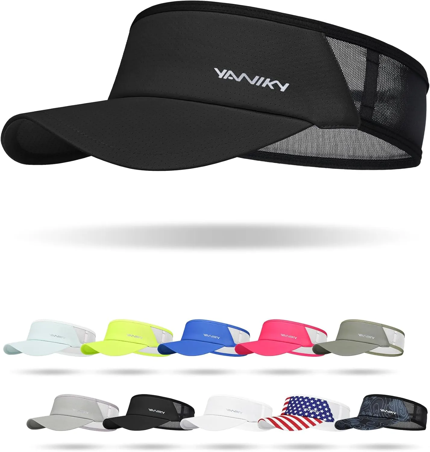 Sports Sun Visor Hats for Women Men Lightweight Breathable Cooling Stretchy Visors Foldable UPF 50  for Running Tennis Golf
